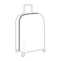 Trolley Case Wheeled Bag silhouette. Fashion accessory technical illustration. Vector satchel front 3-4 view for Men
