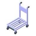 Trolley depart icon isometric vector. Travel cart