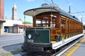 Trolley in downtown Lowell, Massachusetts Royalty Free Stock Photo