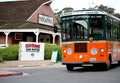 A Trolley Driving through Old Town in San Diego