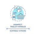 Trolley handles disinfection concept icon