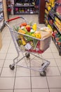 A trolley with healthy food