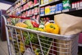 A trolley with healthy food