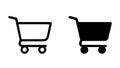 Trolley icon, outline and silhouette versions Royalty Free Stock Photo
