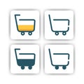 Trolley icon for mobile, web, and presentation with flat color vector illustrator