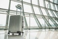 Trolley luggage Available at a large airport, a concept about traveling, adventures around the world