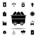 trolley, mineral resource icon . Set of alternative energy illustrations icons. Can be used for web, logo, mobile app, UI, UX
