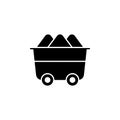 Trolley, mineral resource icon on white background. Can be used for web, logo, mobile app, UI UX