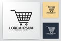 trolley shopping cart icon logo Ideas. Inspiration logo design. Template Vector Illustration. Isolated On White Background Royalty Free Stock Photo