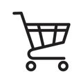 Trolley thin line, Add to shopping cart icon vector illustration for graphic and web design Royalty Free Stock Photo