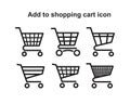 Trolley thin line, Add to shopping cart icon vector illustration for graphic and web design Royalty Free Stock Photo