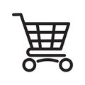 Trolley thin line, Add to shopping cart icon vector illustration for graphic and web design Royalty Free Stock Photo