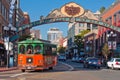 Trolley Tour in Gaslamp District in San Diego Royalty Free Stock Photo