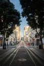 Trolley Tracks Along Powell Street In San Francisco