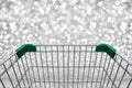 Trolley on white silver bokeh background Royalty Free Stock Photo