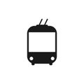 Trolleybus black icon. Transportation silhouette. Vector outline illustration