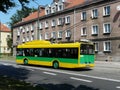 TYCHY , SILESIA , POLAND -Trolleybus in the city center of Tychy