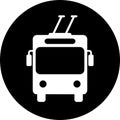 Trolleybus icon as sign for web page design of passenger transport Royalty Free Stock Photo