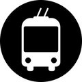 Trolleybus icon as sign for web page design of sity passenger transport Royalty Free Stock Photo