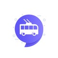 trolleybus icon, city transport vector Royalty Free Stock Photo