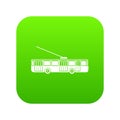 Trolleybus icon digital green