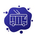 trolleybus line icon, city transport vector