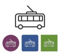 Trolleybus line icon