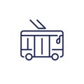 trolleybus line icon on white
