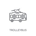 Trolleybus linear icon. Modern outline Trolleybus logo concept o