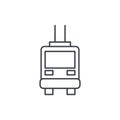 Trolleybus, passenger transport thin line icon. Linear vector symbol