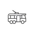 Trolleybus side view line icon Royalty Free Stock Photo