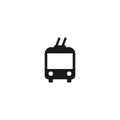 Trolleybus stop simple black vector icon.