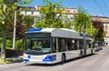 Trolleybus on a street of Lausanne