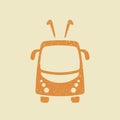 Trolleybus vector icon in grunge style
