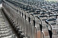 Trolleys luggage in a raw in airport Royalty Free Stock Photo