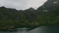 Trollfjord aerial. Lofoten islands. Norway.