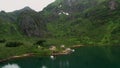 Trollfjord aerial. Lofoten islands. Norway.