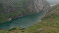 Trollfjord aerial. Lofoten islands. Norway.