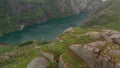 Trollfjord aerial. Lofoten islands. Norway.