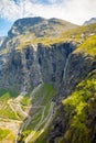 Trollstigen famous serpentine road mountain road in the Norwegian mountains in Norway