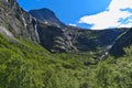 Trollstigen or the Trolls Road which consists of 11 hairpin bends in Rauma Municipality, MÃÂ¸re og Romsdal County, Norway.