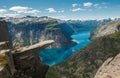 Trolltunga, Troll's tongue rock, Norway Royalty Free Stock Photo