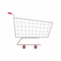 Trolly flat icons. An empty supermarket shopping cart vector illustration isolated on white background. Basket for supermarket, Royalty Free Stock Photo