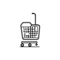 Trolly Icon hand draw black colour cyber Monday logo symbol perfect