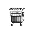 Trolly Icon hand draw black colour cyber Monday logo symbol perfect