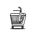 Trolly Icon hand draw black colour cyber Monday logo symbol perfect