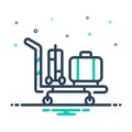 Mix icon for Trolly, luggage and airport
