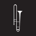 Trombone flat vector illustration Royalty Free Stock Photo