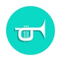 trombone icon in badge style. One of Music Instruments collection icon can be used for UI, UX Royalty Free Stock Photo