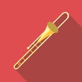 Trombone icon, flat style